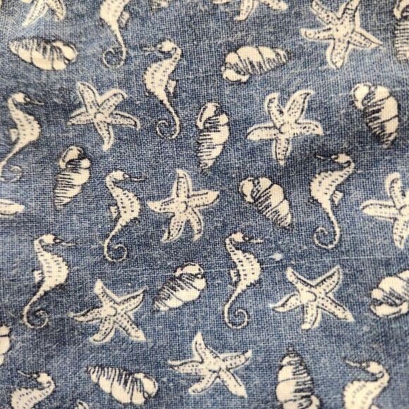 Bugle Boy boys size 7-8 year blue button-up nautical seashell seahorse casual dr - Picture 2 of 5